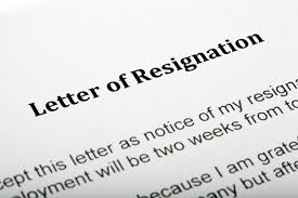 Letter of resignation