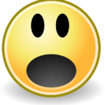 yellow emoticon with mouth open in surprise