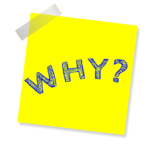 yellow post-it with the word Why!